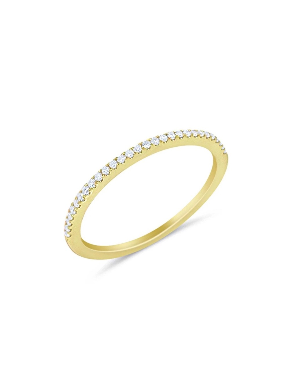 Meira T Yellow Gold Natural Diamonds Dainty Pavè Ring size 6.5